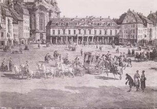 Der Neumarkt zu Dresden vom Jüdenhof aus