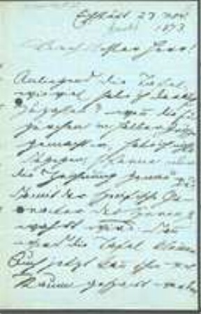 Brief von Ferdinand Christian Gustav Arnold an Unbekannt