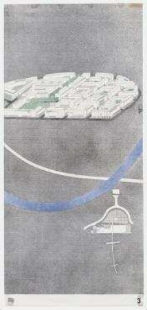 Bundesoffener städtebaulicher und landschaftsplanerischer Ideenwettbewerb Platz der Republik (nicht realisiert) – Axonometrische Projektion. Berlin-Mitte, Platz der Republik