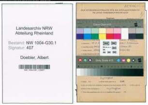 Entnazifizierung Albert Doebler , geb. 10.08.1901 (Unternehmer)
