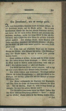 LII. Ein Zweykampf, wie es wenige giebt