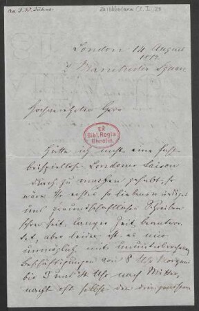 Brief an Friedrich Wilhelm Jähns : 14.08.1872