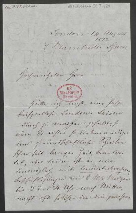 Brief an Friedrich Wilhelm Jähns : 14.08.1872