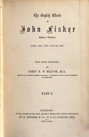 The English works of John Fisher. 1