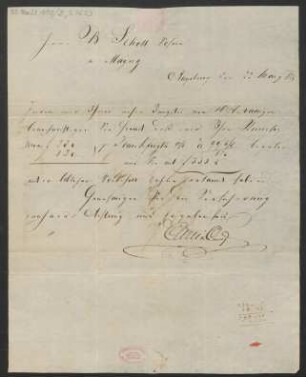 Brief an B. Schott's Söhne : 22.03.1825