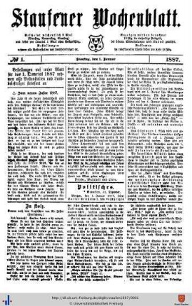 12. Jg: Staufener Wochenblatt (1921 bis 1934 als Staufener Tagblatt)
