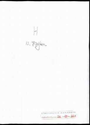 Haeften, [Hans] von, Militärische Stelle des Auswärtigen Amtes, Berlin, Schriftwechsel mit Wichert