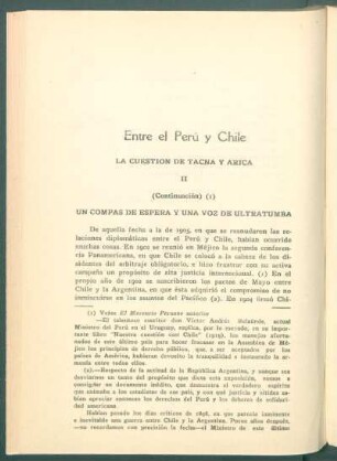 Entre el Perú y Chile