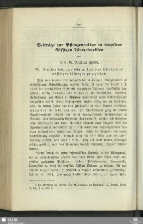 Beiträge zur Pflanzencultur in tropfbar flüssigen Wurzelmedien : VI.