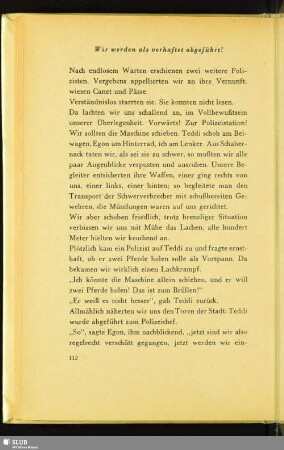 Wir werden als verhaftet abgeführt!