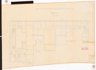 Reichsluftfahrtministerium, Berlin (Vorgängerbauten): ehemaliges Kriegsministerium: Gebäudeteil Leipziger Straße 5-6: Grundriss EG 1:100