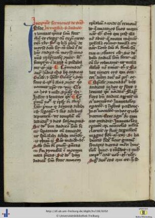 [100v - 258r] Sermones de sanctis et festis.