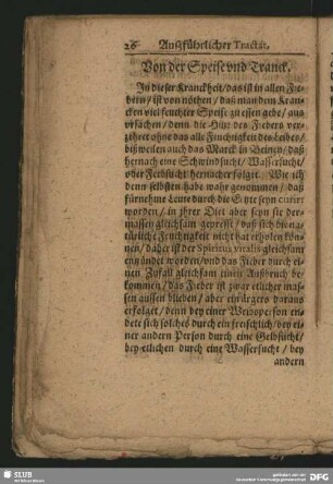 Von der Speise und Tranck