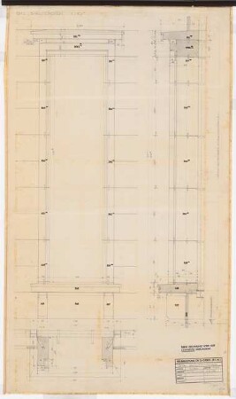 Reichsluftfahrtministerium, Berlin: Saalfenster Q1L: Ansicht, Schnitt, Grundriss 1:10