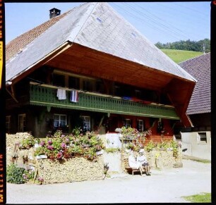 keine Beschreibung [Aitern: Schwarzwaldhaus mit Blumen]