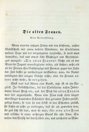 Die alten Frauen. Eine Betrachtung