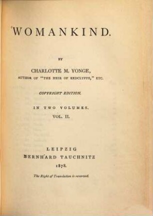 Womankind : in 2 volumes. 2