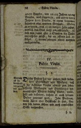 IV. Pulvis Vitalis.