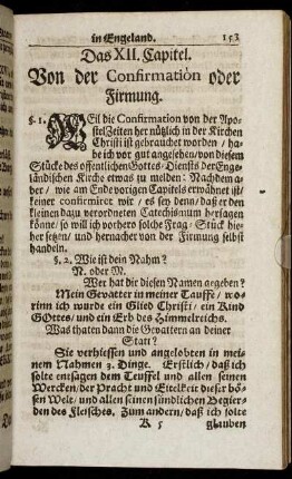 Das XII. Capitel. Von der Confirmation oder Firmung.