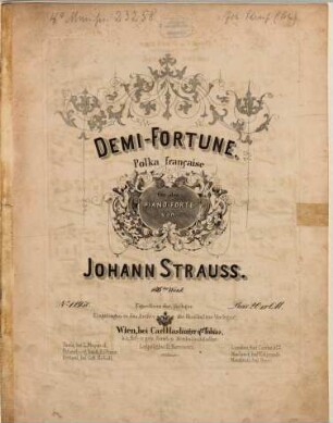 Demi-Fortune : Polka française für das Piano-Forte ; 186tes Werk