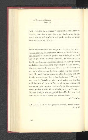 An Karoline Herder September 1774