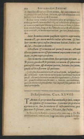 De Respiratione, Cap. XXVIII.