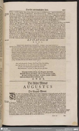 Der Achte Monat Augustus Oder Der August-Monat