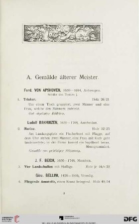 Gemälde älterer Meister (Nr. 1-73)