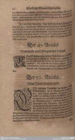 Der 49. Artickel. Vom nicht auffschlagen des Lohns.