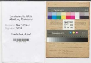 Entnazifizierung Josef Hoelscher , geb. 16.09.1902 (Landwirt)