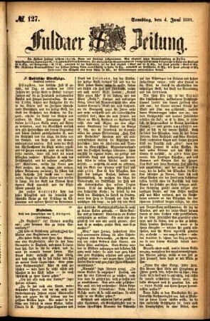Ausgabe vom Samstag, den 04. Juni 1881.