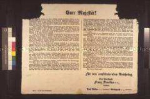 Maueranschlag: Offener Brief des Reichstags an Kaiser Ferdinand I.; Wien, 25. Oktober 1848