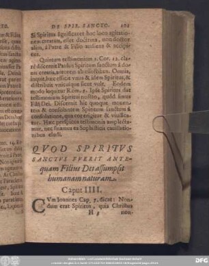 Quod Spiritus Sanctus Fuerit Antequam Filius Dei assumpsit humanam naturam. Caput IIII.
