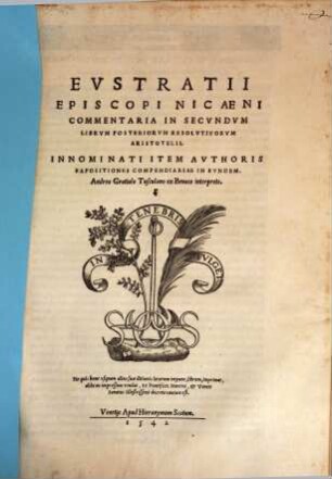 Commentaria in secundum librum Posteriorum Aristotelis