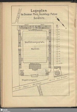 Lageplan des Dresdener Pferde-Ausstellungs-Platzes in Seidnitz
