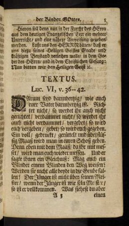 5-6, Textus. Luc. VI, v. 36-42.