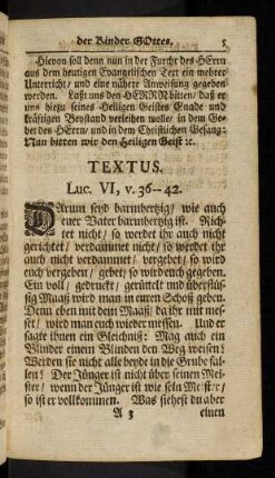 5-6, Textus. Luc. VI, v. 36-42.
