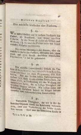 Drittes Kapitel. Die nächste Ursache des Fiebers.