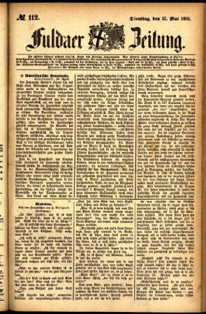 Ausgabe vom Dienstag, den 17. Mai 1881.