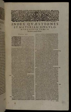 Index Quæstiones Et Materiam Singulorum Capitum Tomi II.