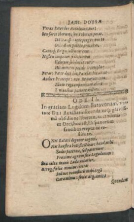 Ode II. In gratiam Lugdum Batavorum, virtute Dei Auxiliaris secunda eaq[ue] ...