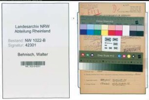 Entnazifizierung Walter Behnisch , geb. 26.07.1895 (Inspektor)