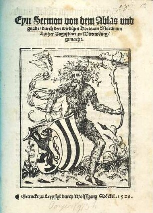 Eyn Sermon von dem Ablas vnd gnade