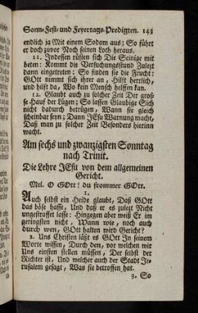 143, Am sechs und zwanzigsten Sonntag nach Trinit.