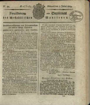 No. 54, Mittwoch den 7. Julius 1813