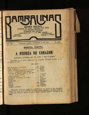 A fuerza de corazón : comedia ampera en un acto