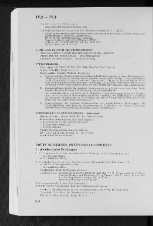 IV.3 Prüfungsämter, Prüfungsausschüsse