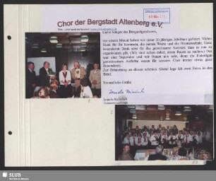 Vertreter des Sächsischen Bergsteigerchores gratulieren dem Chor der Bergstadt Altenberg zum 30-jährigen Jubiläum (Bild 1)