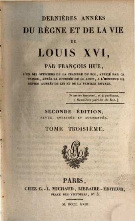 Dernières années du règne et de la vie de Louis XVI