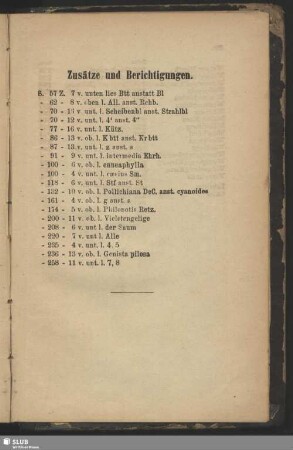 Zusätze und Berichtigungen
